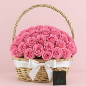 Pink Rose Basket