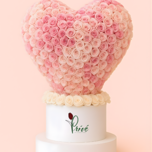 blush heart of roses