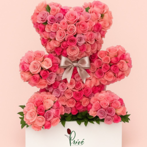 Rose Teddy Sculpture